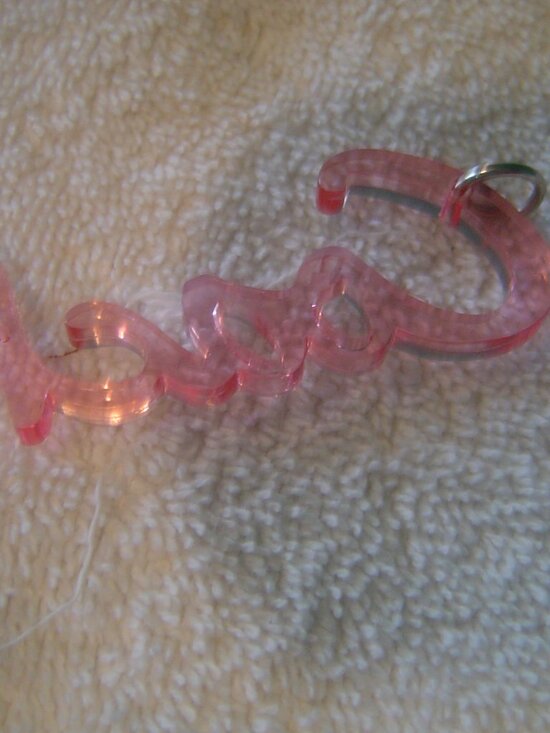 AUTHENTIC COACH COACH ACRYLIC SCRIPT HANG TAGS 1 PINK/1SMOKE EUC - Picture 5 of 10